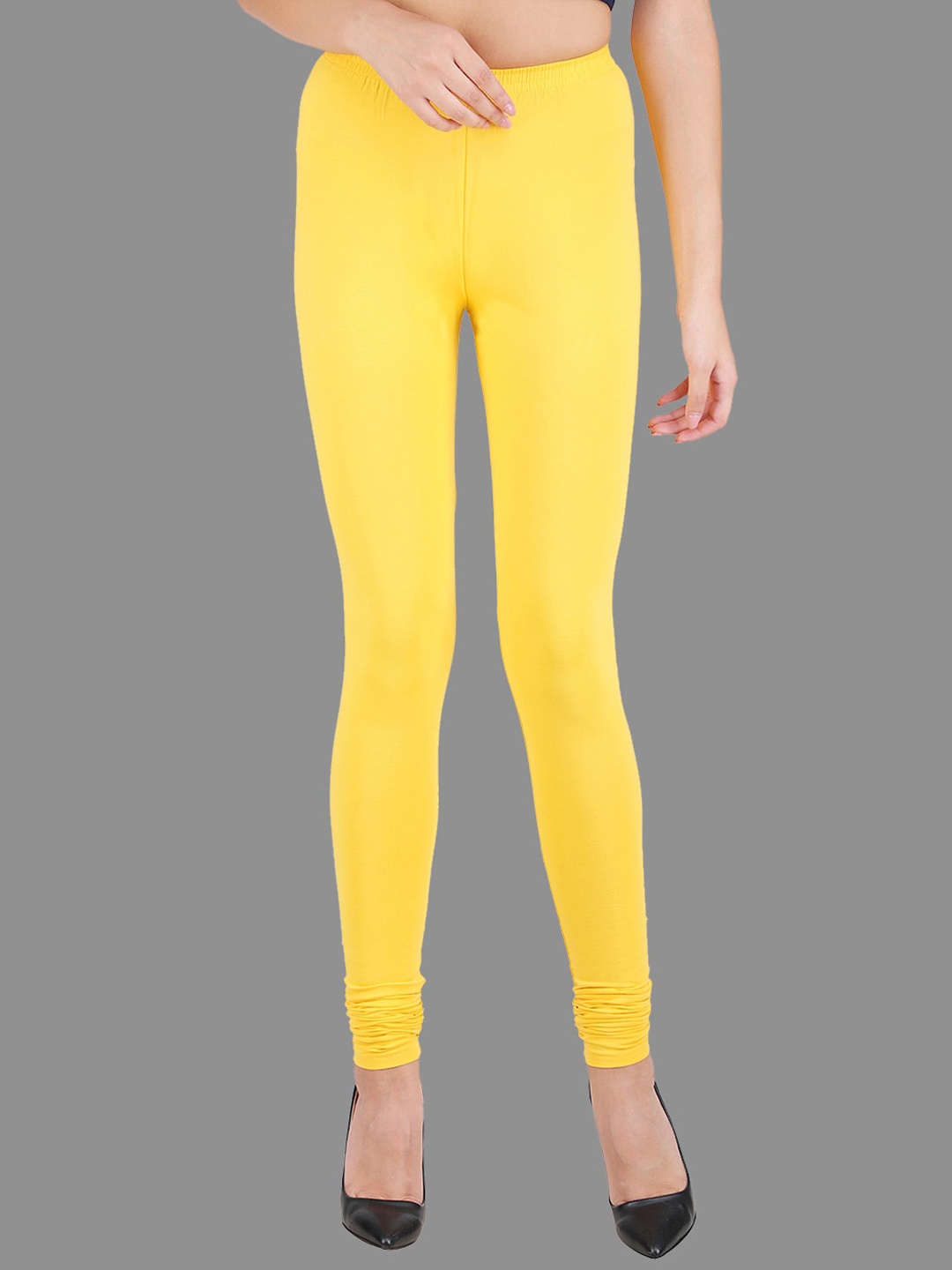 

FFU Women Mid-Rise Churidar-Legging, Yellow