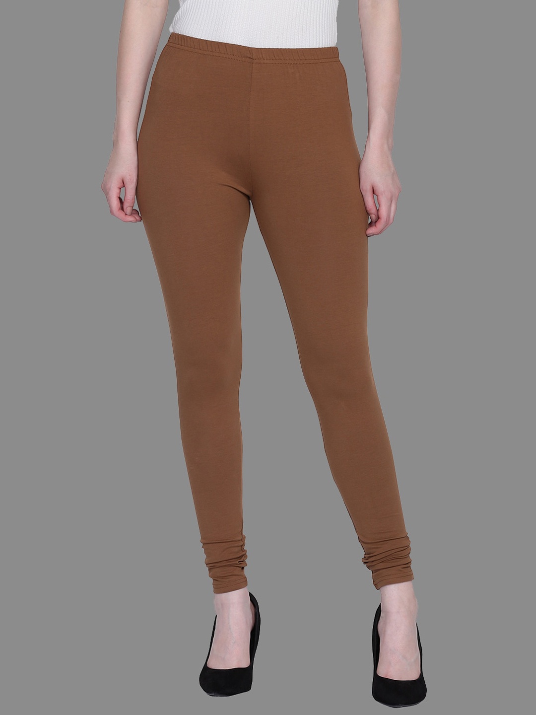 

FFU Women Churidar-Length Leggings, Brown