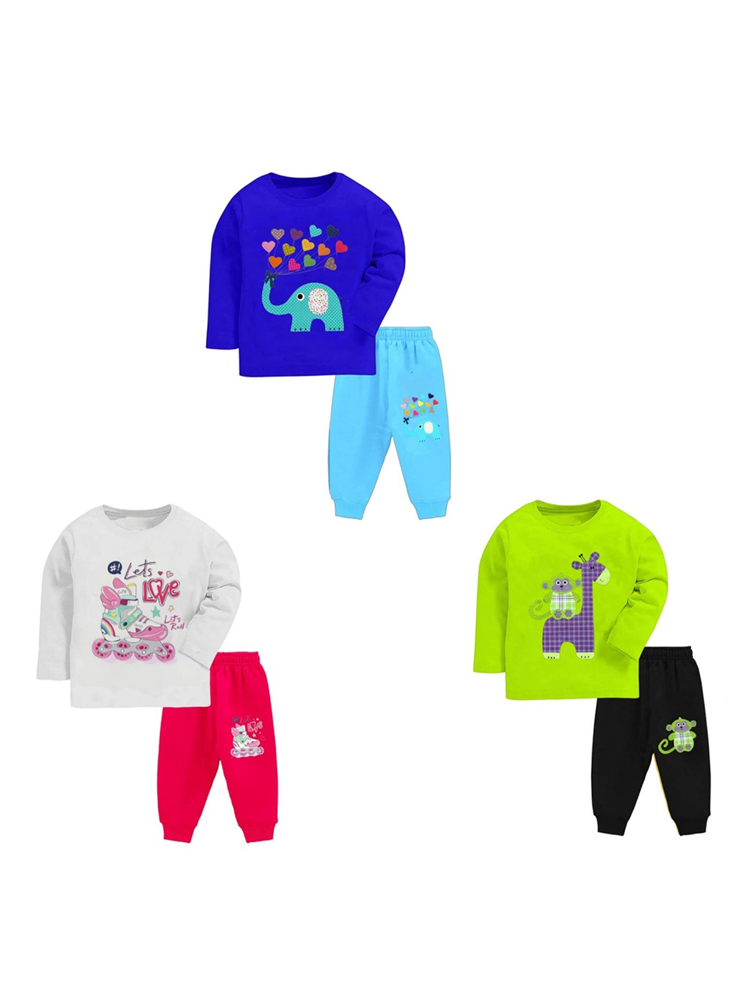 

BAESD Infants Pack Of 3 Printed Clothing Set, White