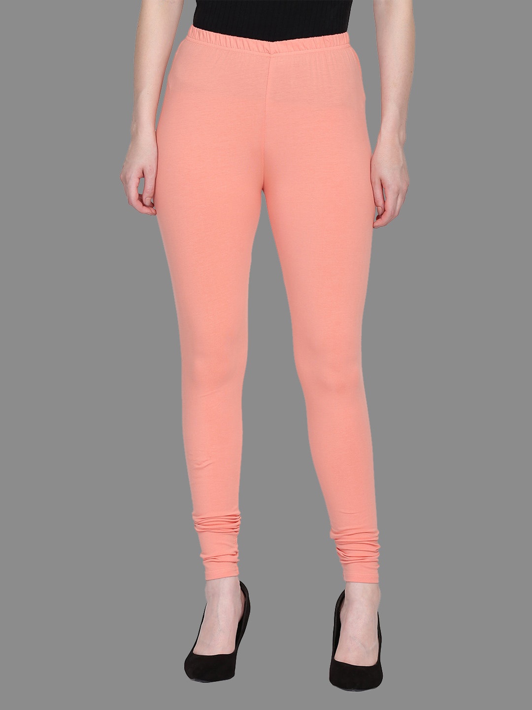 

FFU Mid-Rise Churidar Length Leggings, Peach
