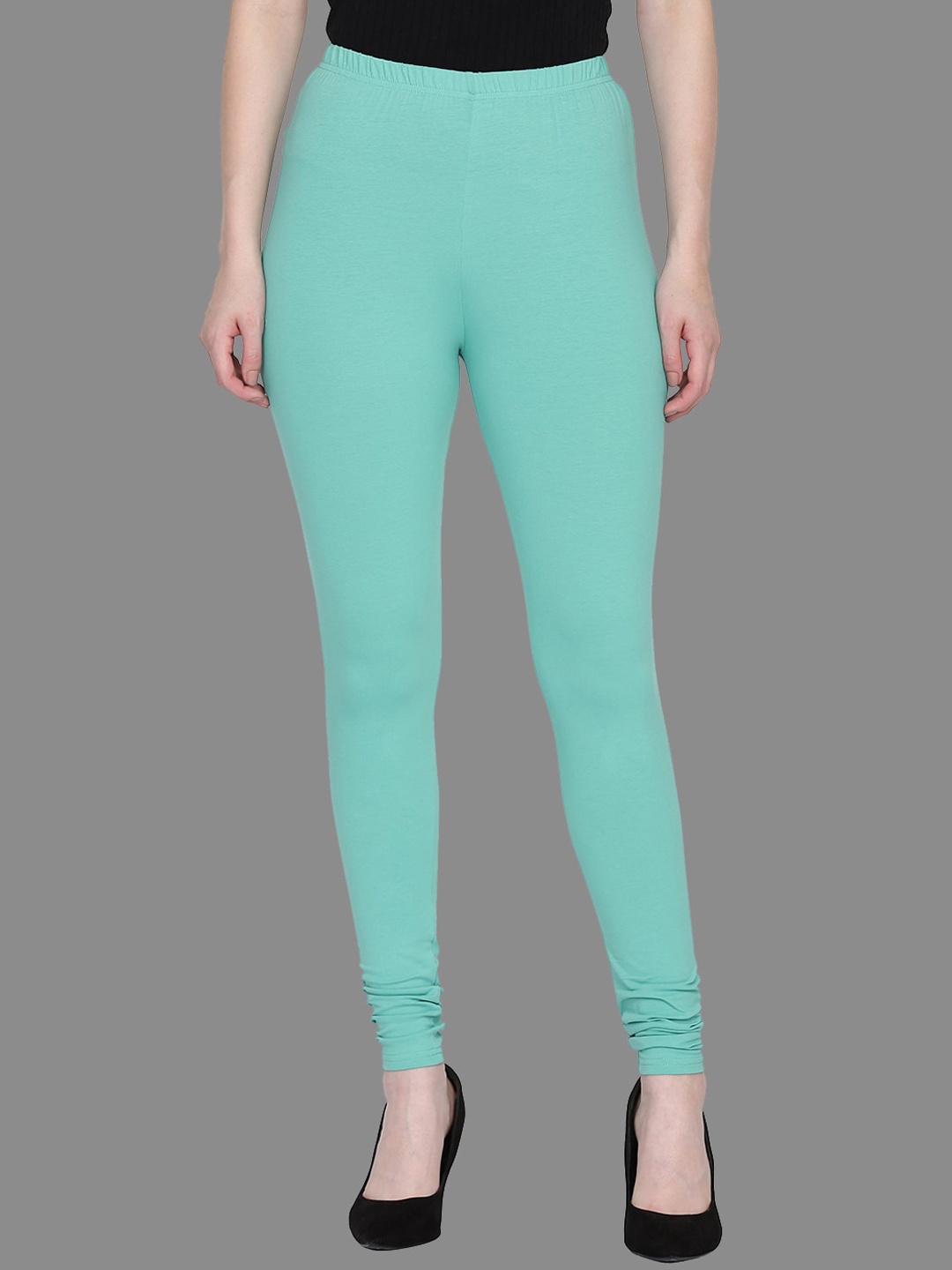 

FFU Women Mid-Rise Churidar-Legging Slip-On Leggings, Green