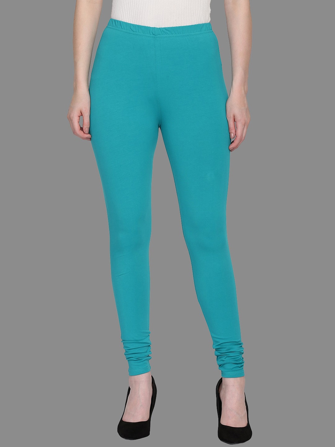 

FFU Women Mid-Rise Churidar-Leggings, Teal