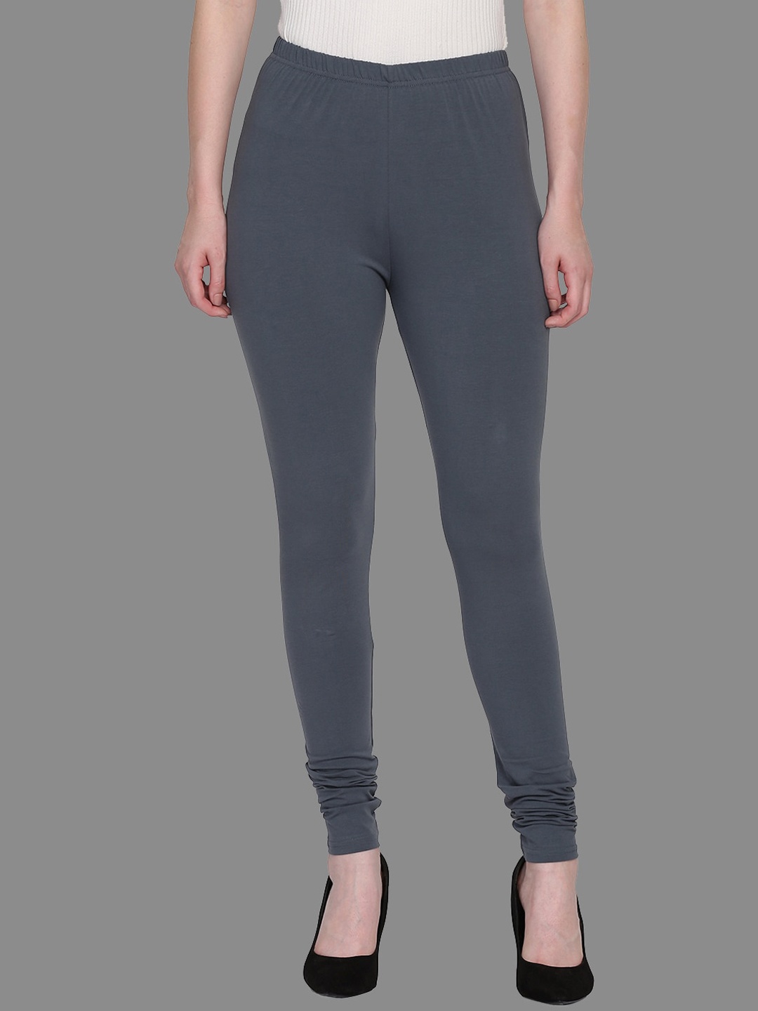 

FFU Mid Rise Churidar-Length Leggings, Grey melange