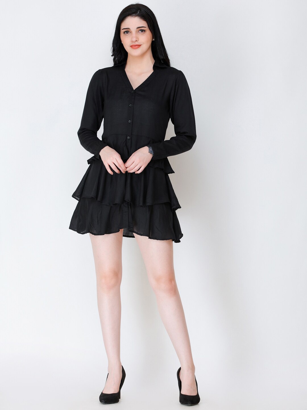 

SCORPIUS Fit & Flare Mini Dress, Black