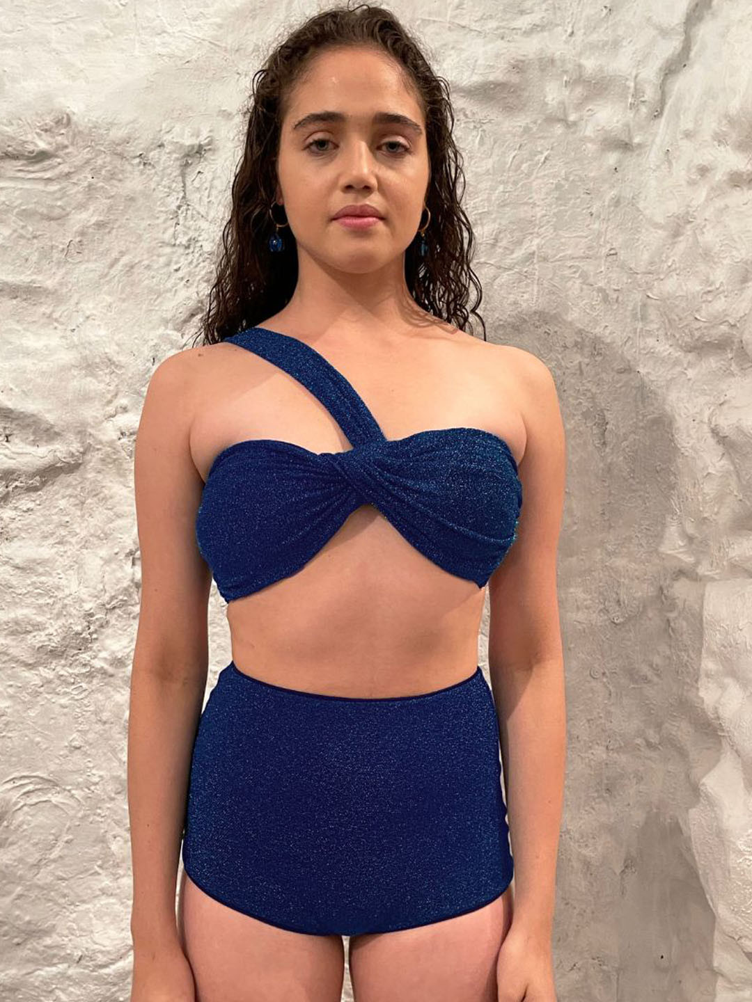 

NADI NADI Two Piece One Shoulder Swim Set, Blue