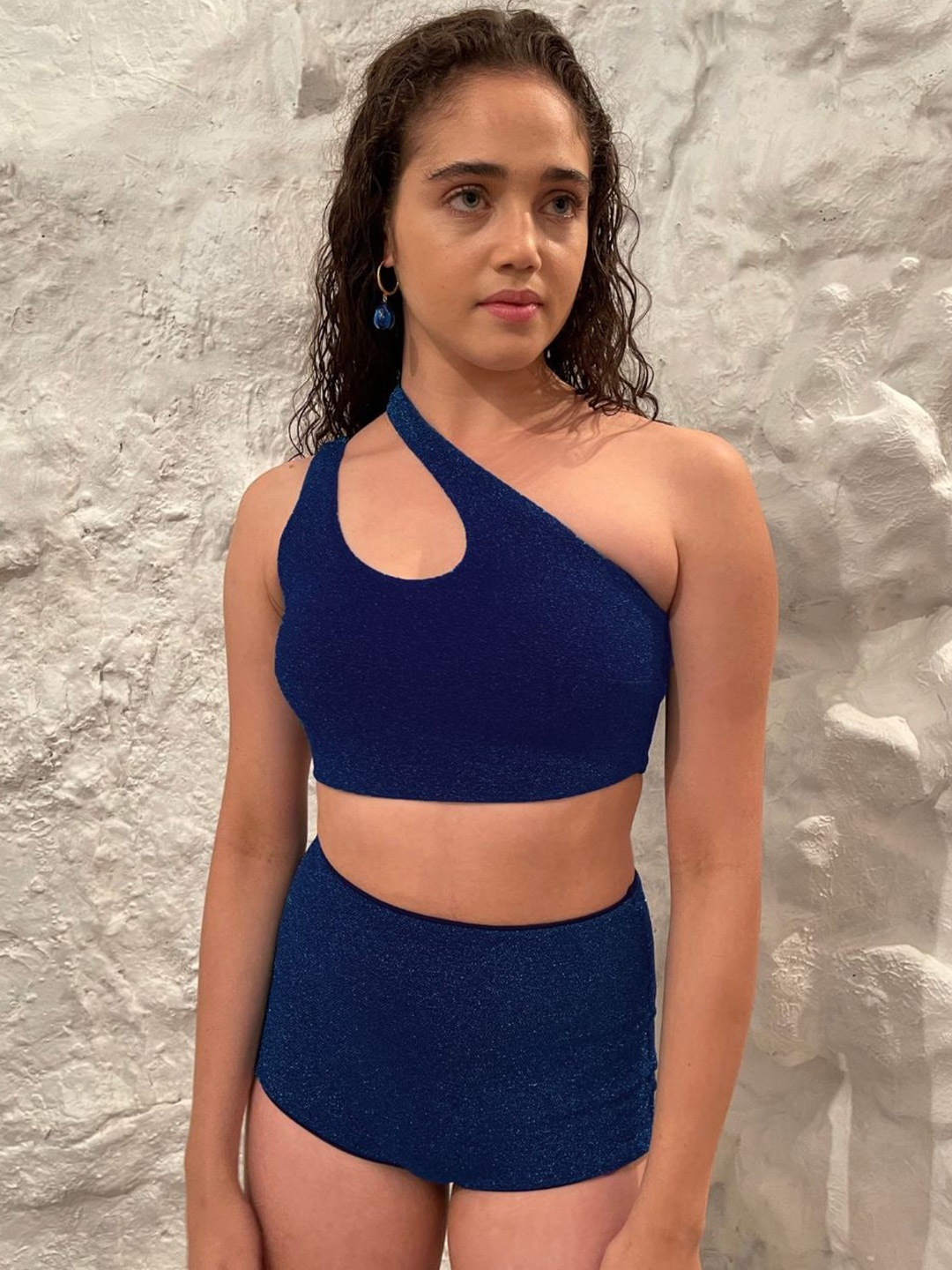 

NADI NADI Two Piece One Shoulder Swim Set, Blue