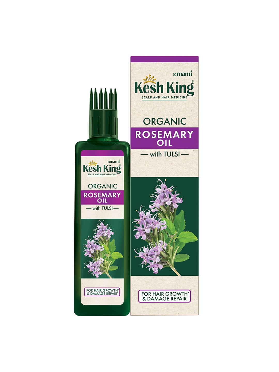 

Kesh King Organics Rosemary Oil with Tulsi for Hair Fall Control - 200ml, Green