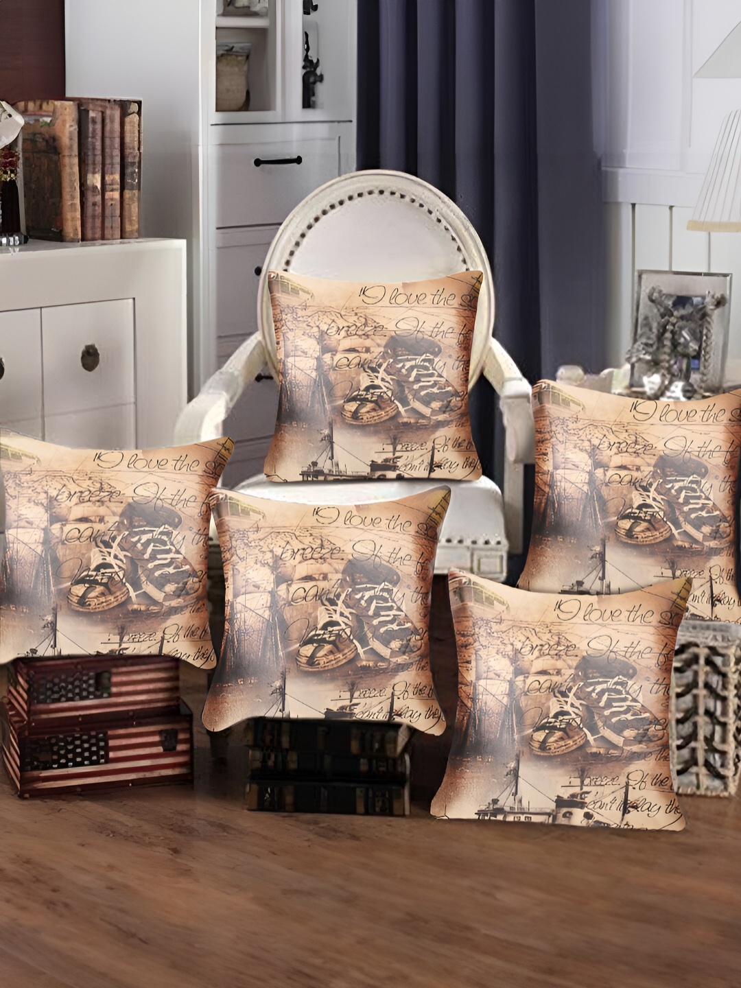 

Tesmare Brown 5 Pieces Quirky Square Cushion Covers