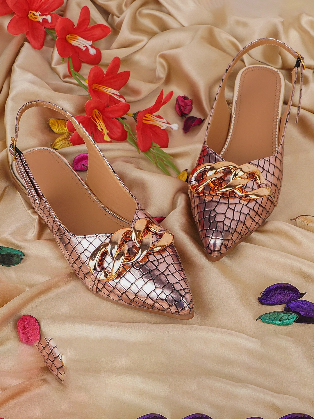 

BAESD Textured Embellished Ballerinas, Pink