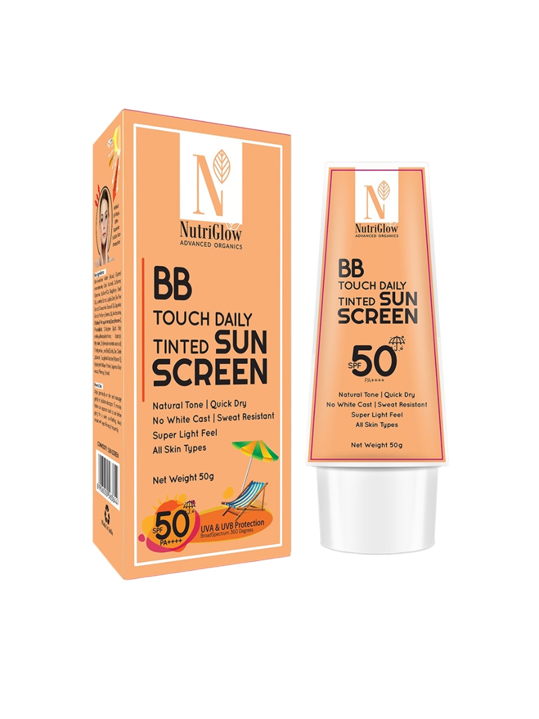 

Nutriglow Advanced Organics BB Touch Daily Tinted Sunscreen PA++++ - 50 g, White