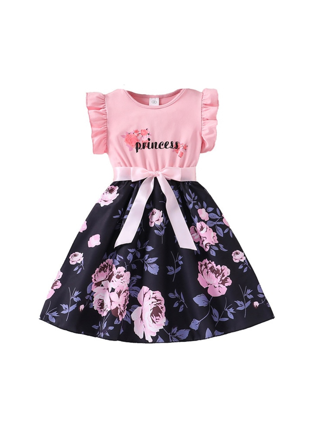 

StyleCast x Revolte Floral Printed Flutter Sleeves Fit & Flare Dress, Pink