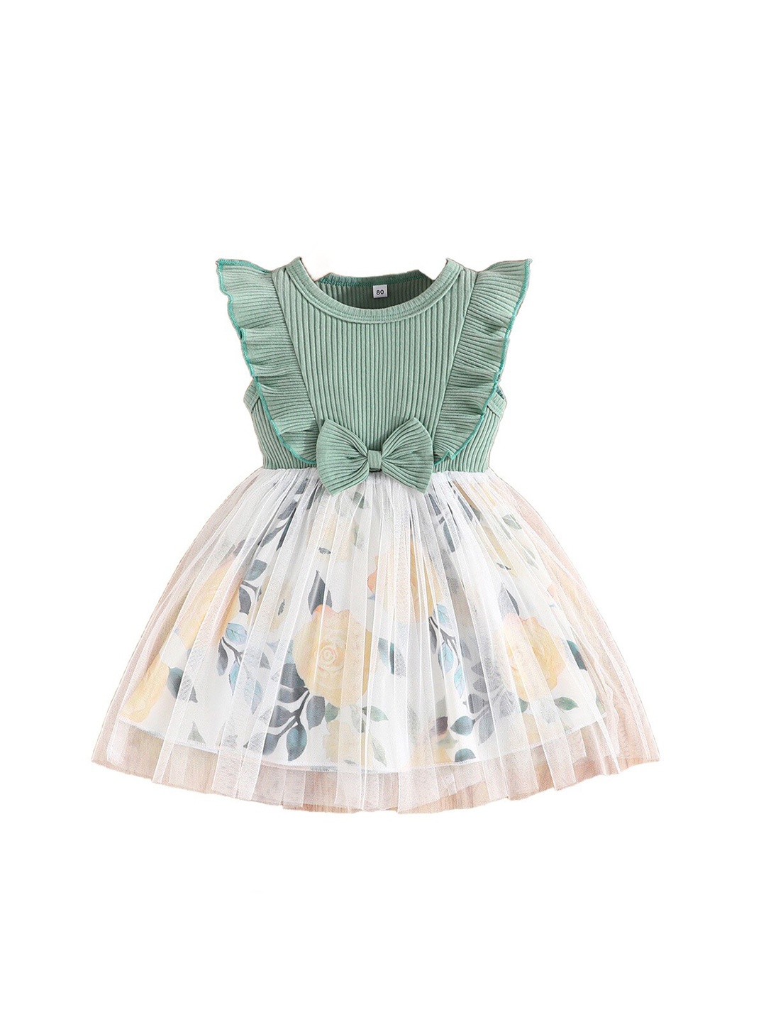 

StyleCast x Revolte Girls Green & White Floral Printed Fit & Flare Dress