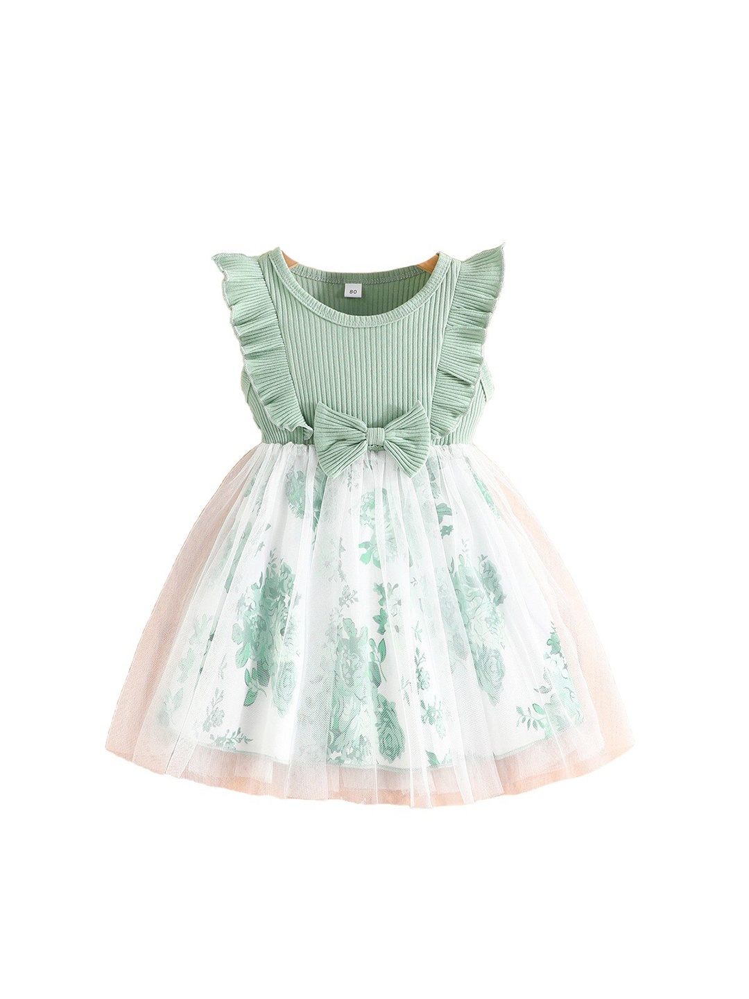 

StyleCast x Revolte Girls Green & White Floral Printed Fit & Flare Dress