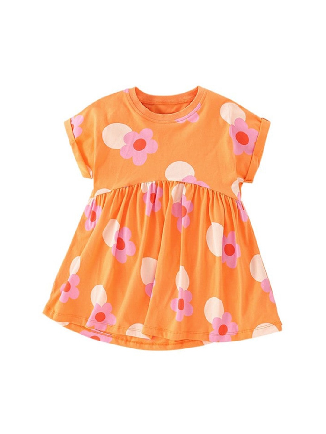 

StyleCast x Revolte Girls Orange Round Neck Polka Dot Print Layered Fit & Flare Dress