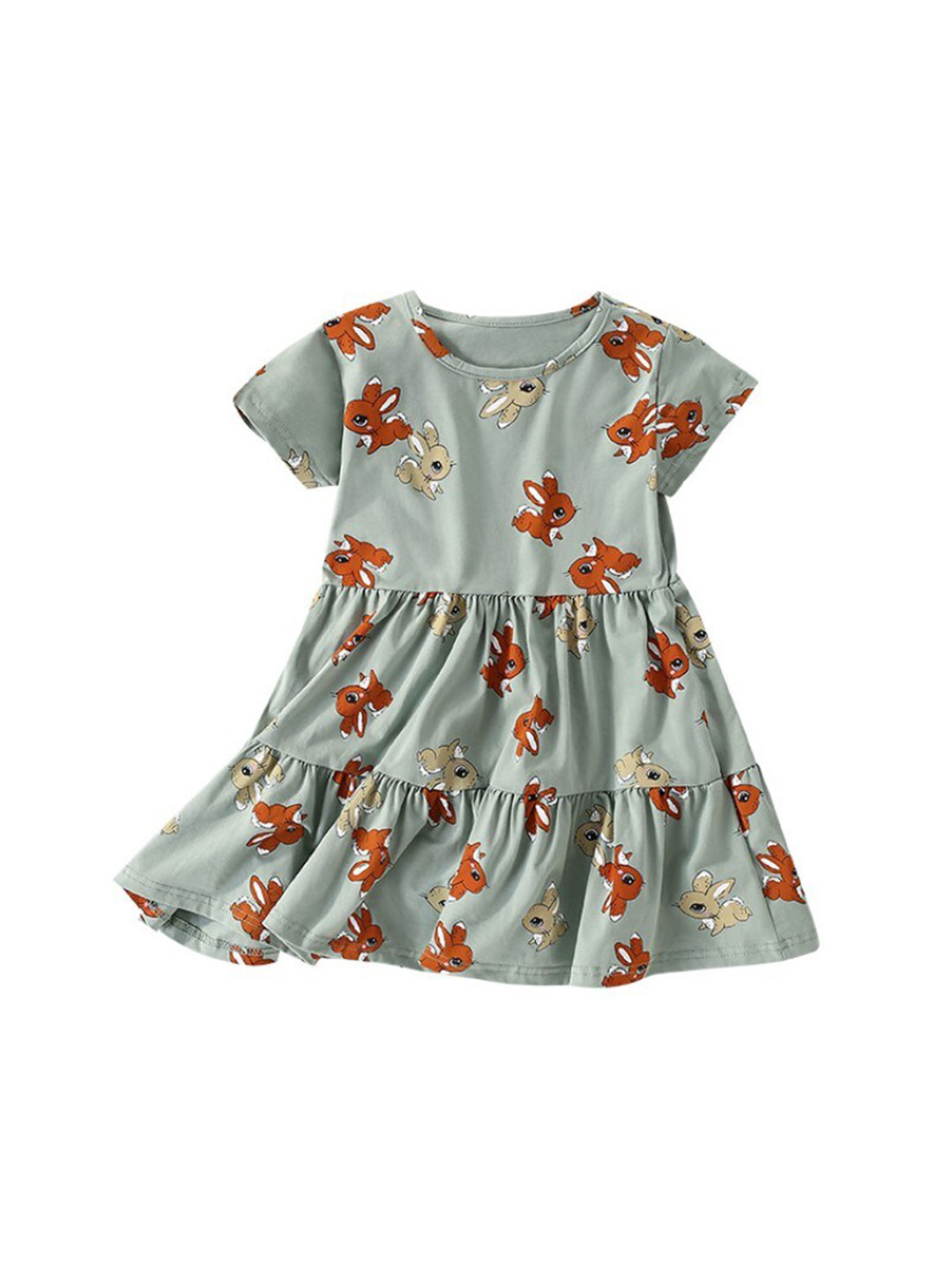 

StyleCast x Revolte Girls Green Round Neck Floral Print Layered A-Line Dress