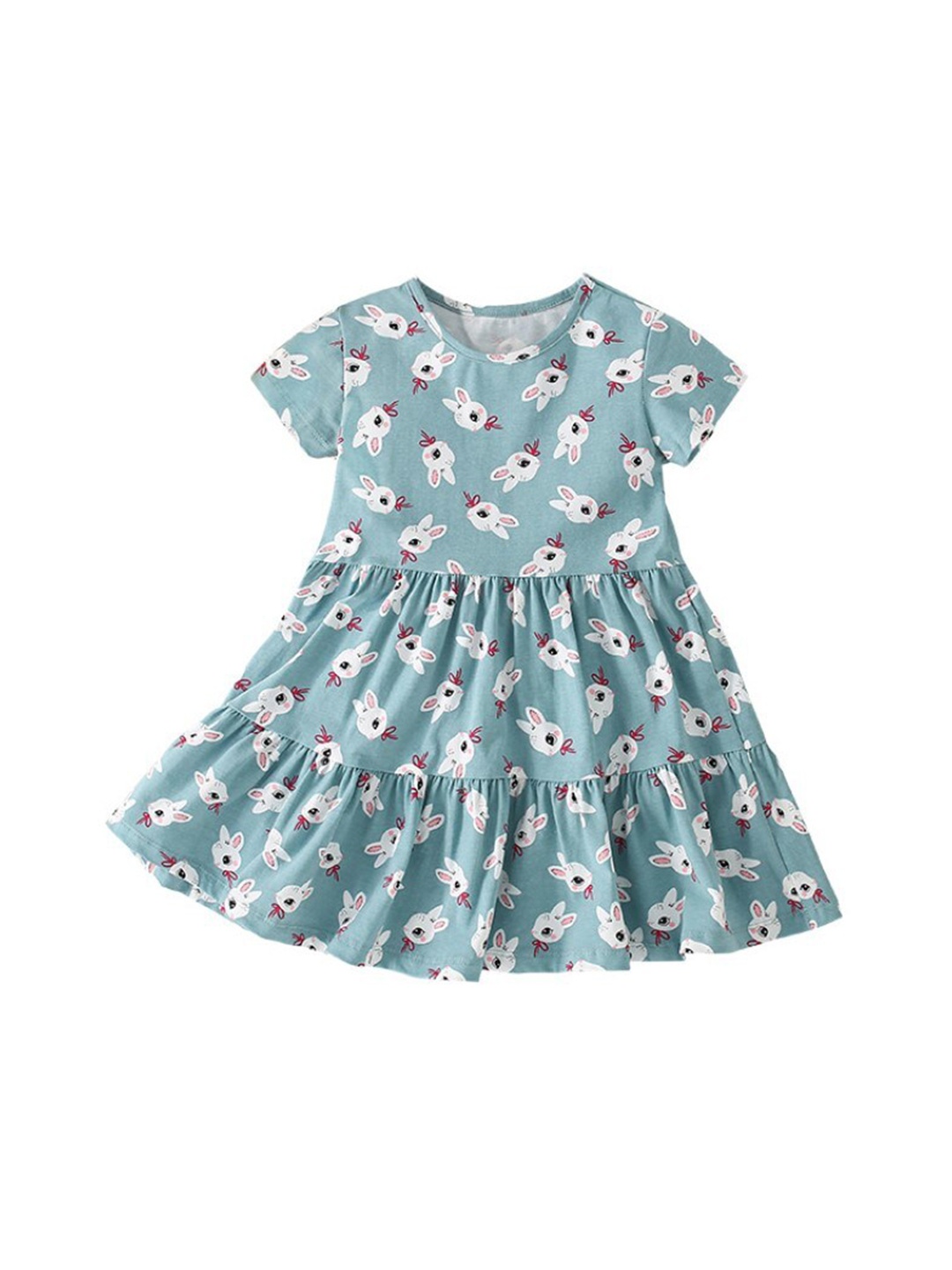 

StyleCast x Revolte Blue & White Printed Layered Cotton A-Line Dress