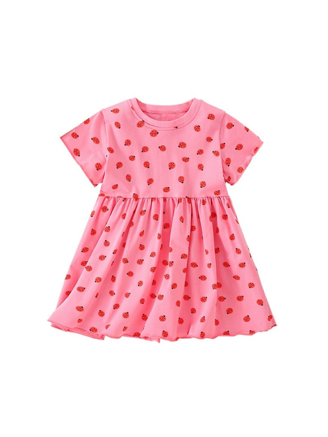 

StyleCast x Revolte Pink Polka Dot Printed Layered Cotton Fit & Flare Dress