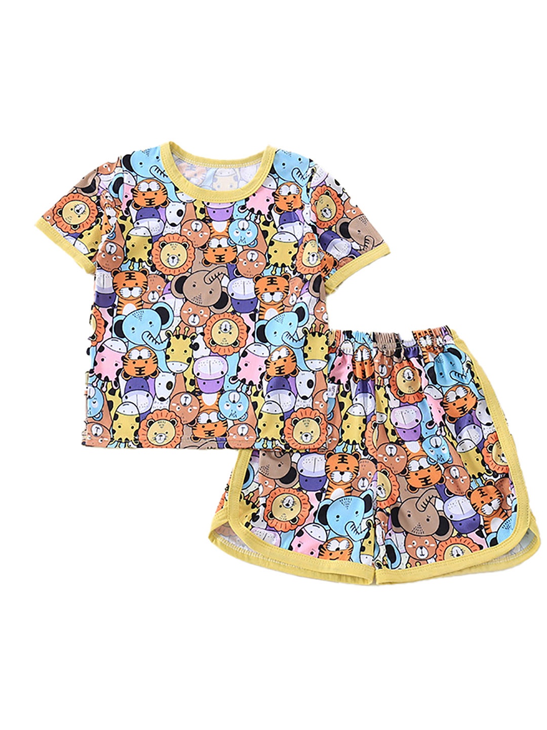 

StyleCast x Revolte Boys Yellow & Orange Round Neck Printed Top with Shorts