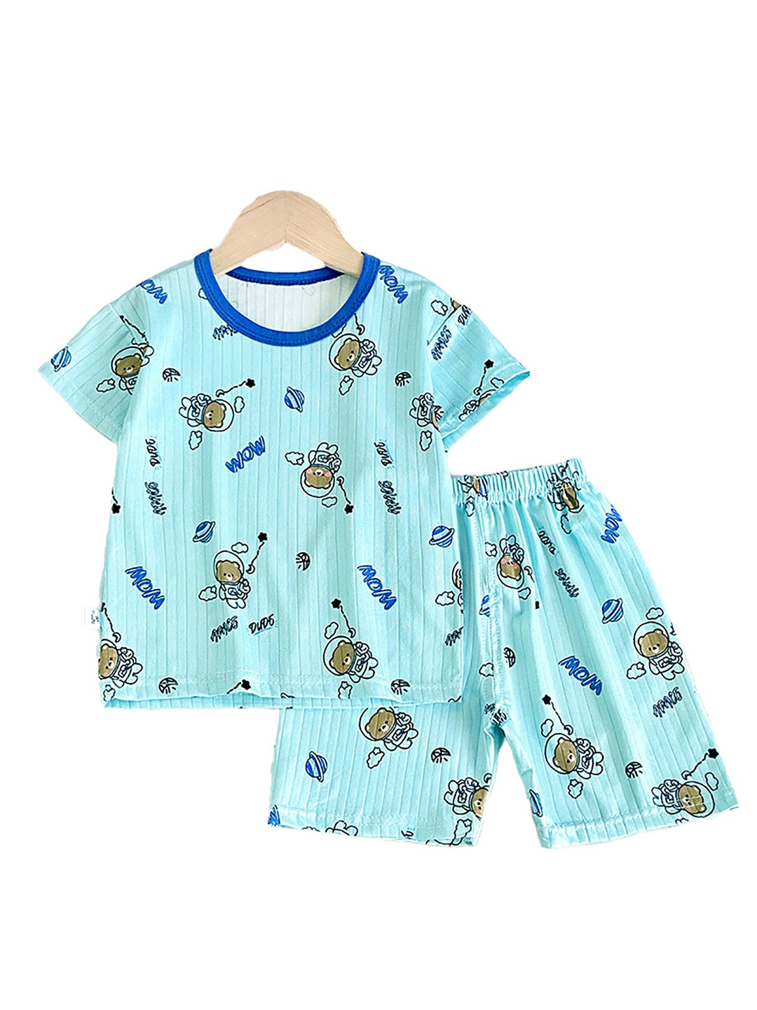 

StyleCast x Revolte Boys Printed Short Sleeves Round Neck Top with Shorts, Blue