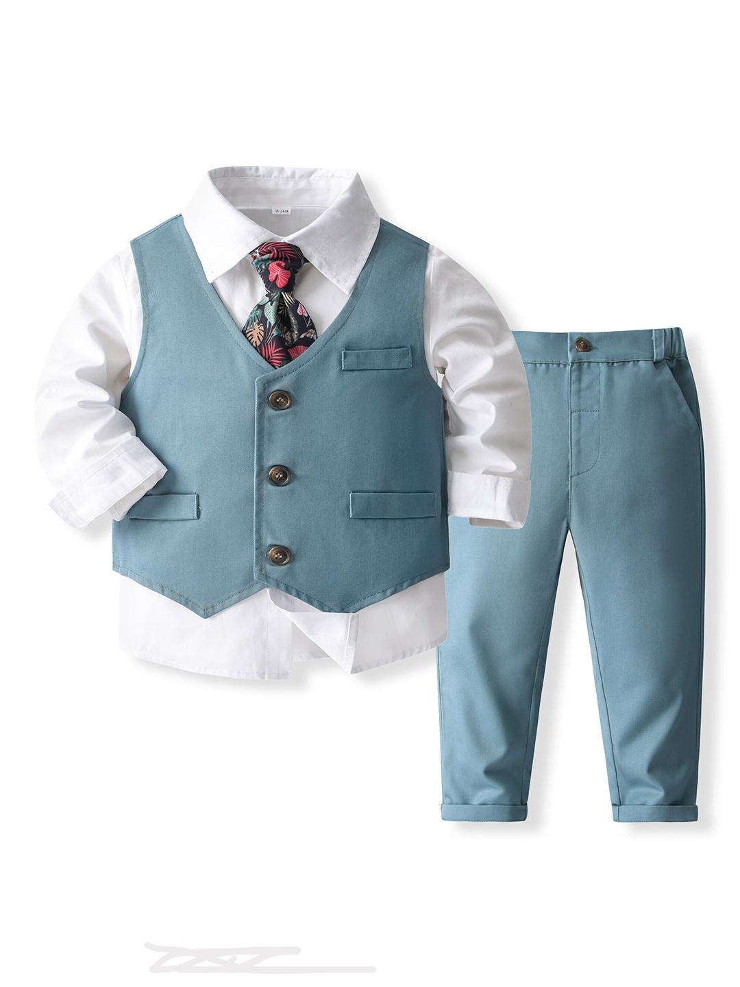

StyleCast x Revolte Boys Cotton 3 Piece Suit, Blue