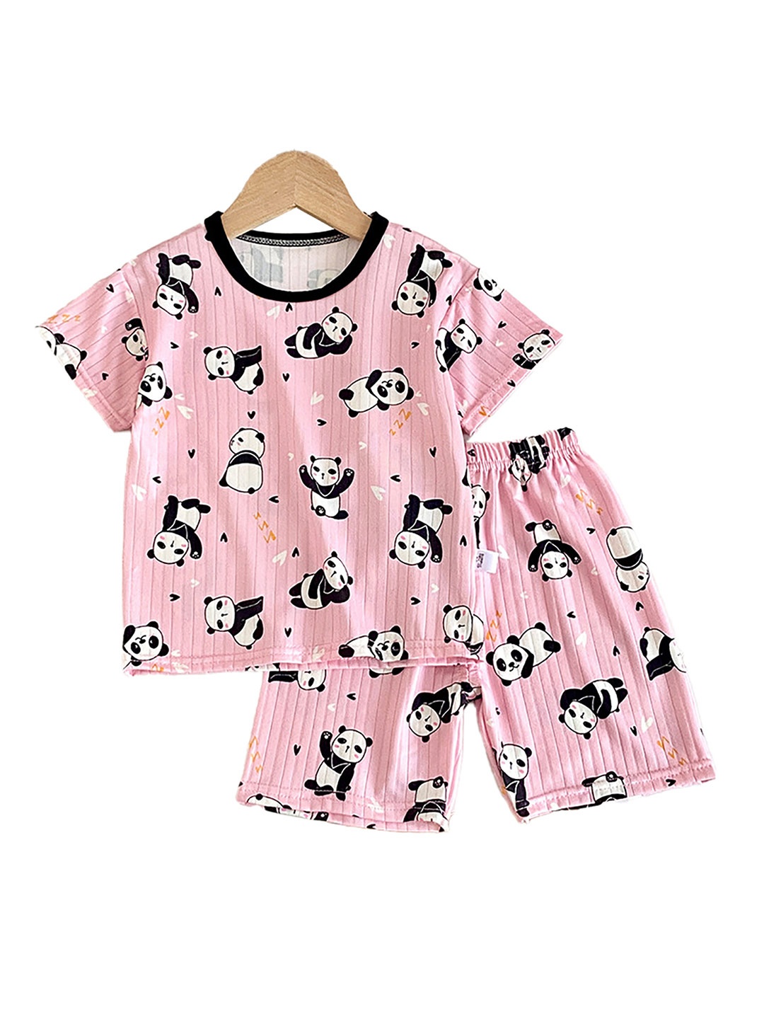 

StyleCast x Revolte Girls Printed Round Neck Short Sleeves T-shirt With Shorts, Pink