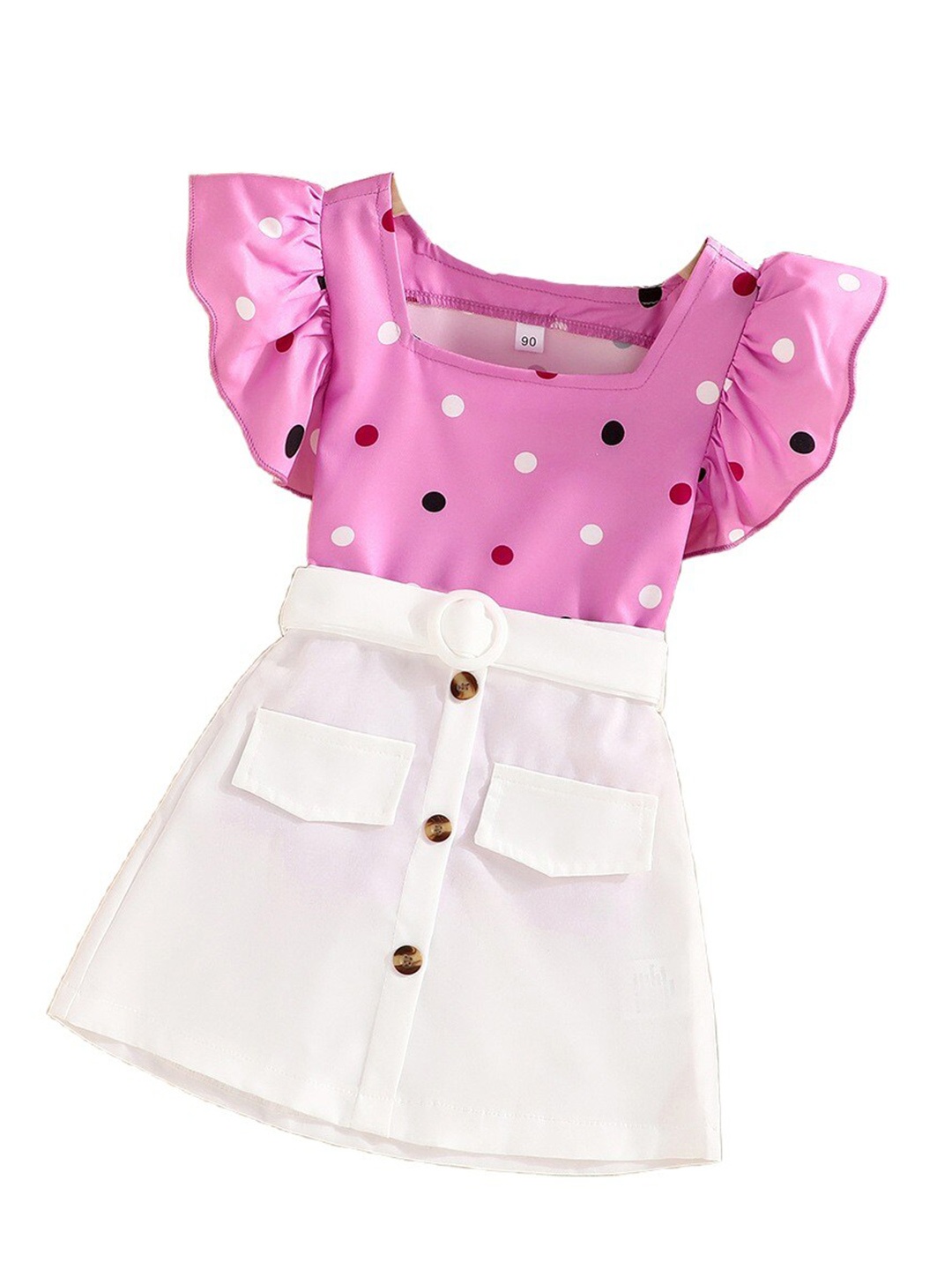 

StyleCast x Revolte Girls Pink & White Printed Top with Skirt, Purple