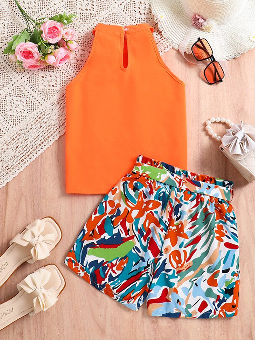 

StyleCast x Revolte Girls Top with Short, Orange