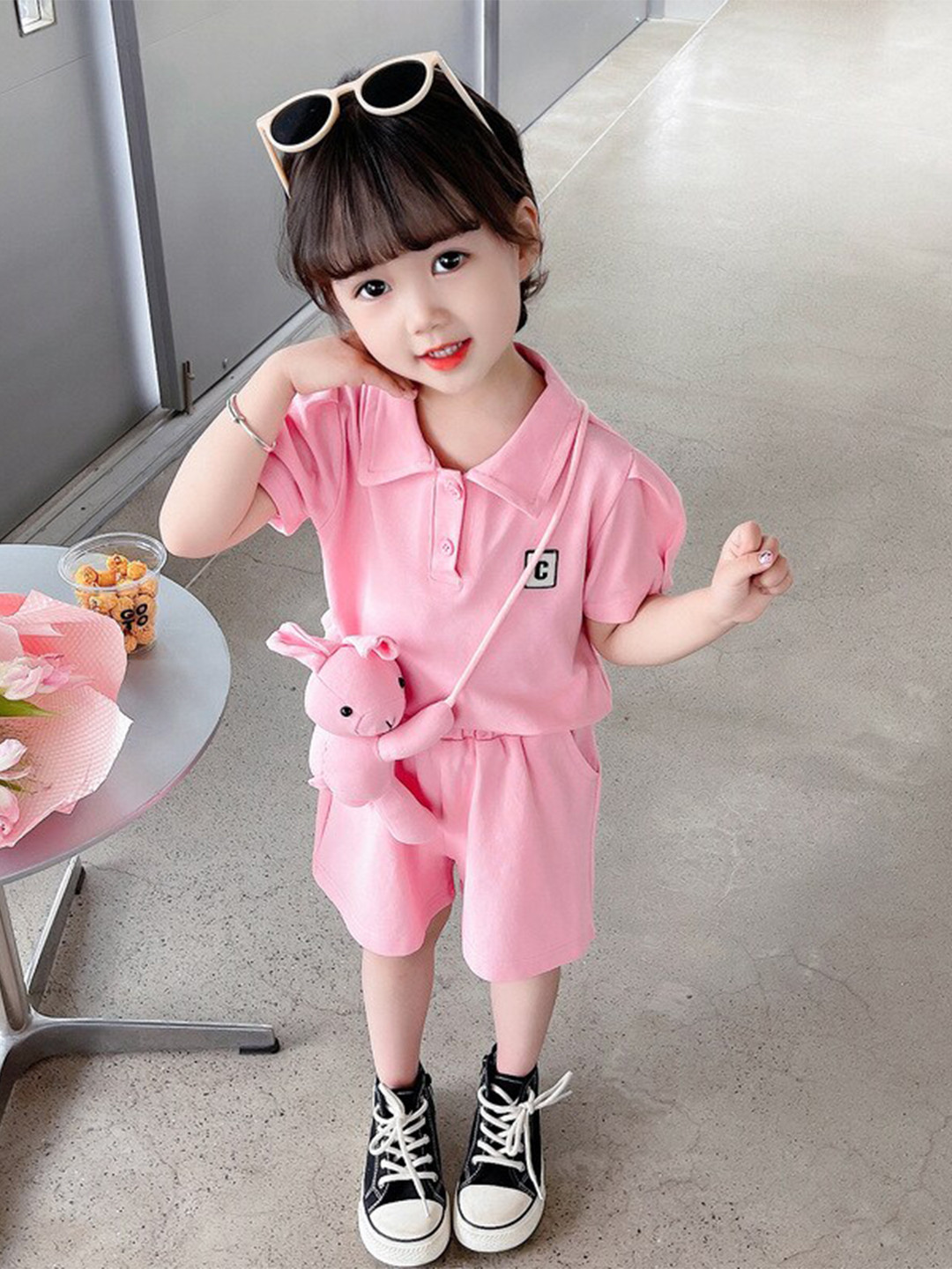 

StyleCast x Revolte Girls T-Shirt with Short, Pink