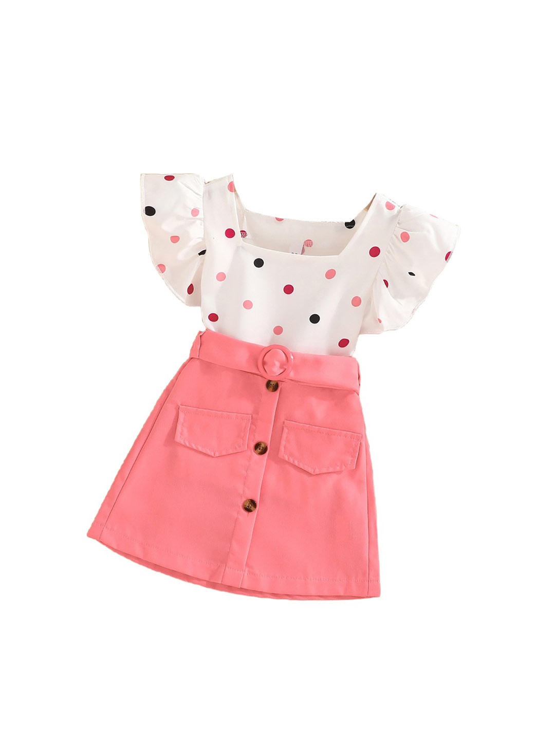 

StyleCast x Revolte Girls Printed Top With Skirt, White