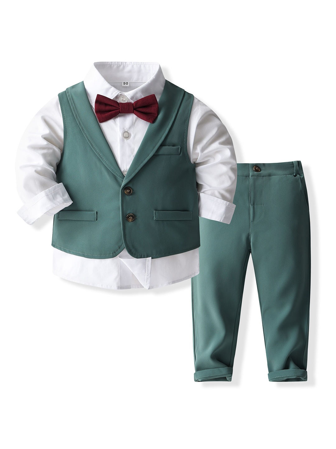 

StyleCast x Revolte Boys Pure Cotton Three Piece Suit, Blue