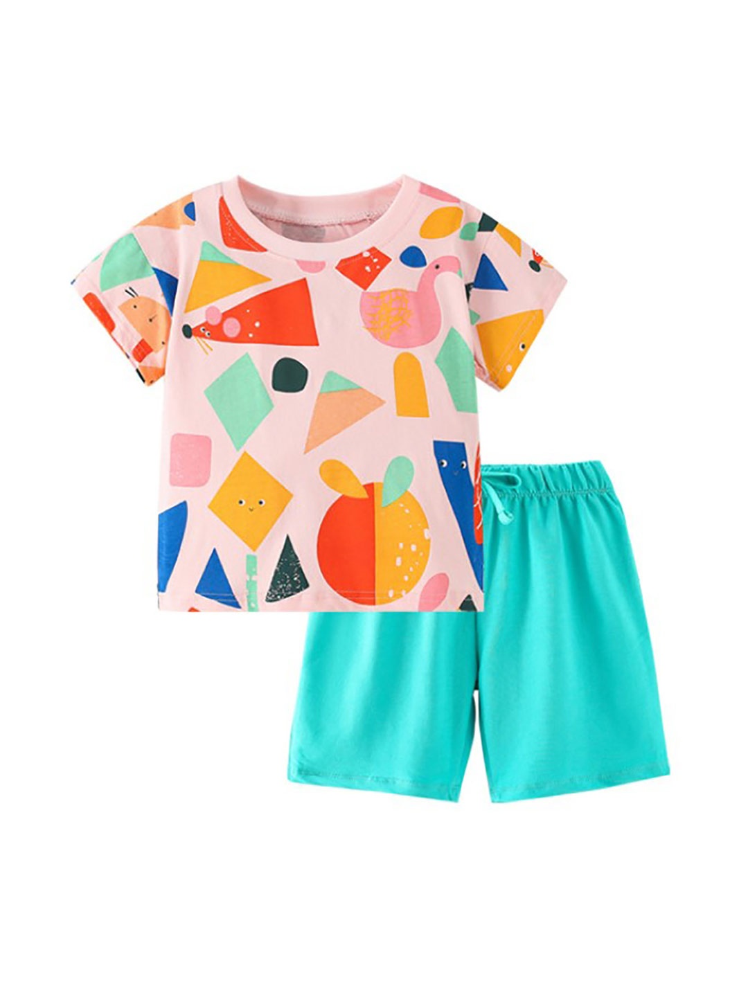 

StyleCast x Revolte Girls Printed Pure Cotton Top With Shorts, Pink