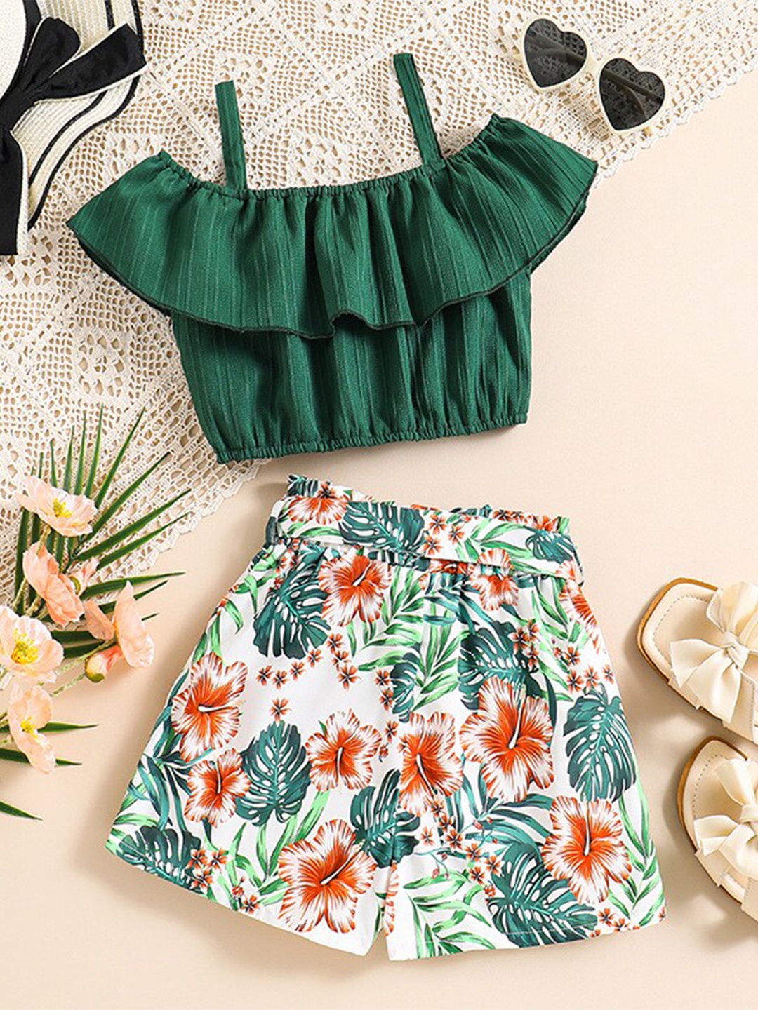 

StyleCast x Revolte Girls Top with Short, Green