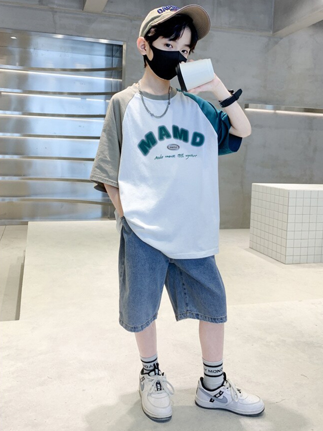 

StyleCast x Revolte Boys Colourblocked Top with Short, White