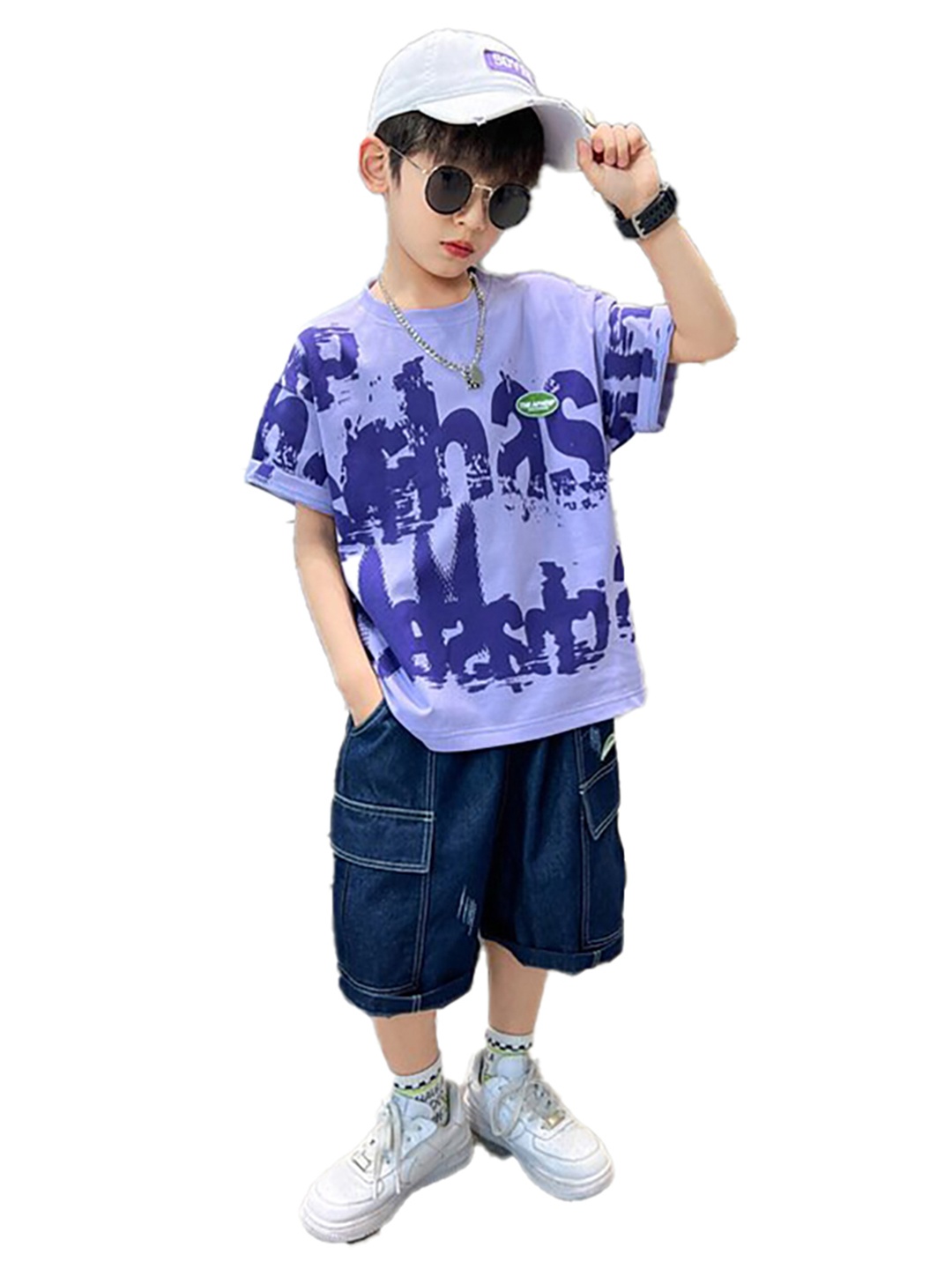 

StyleCast x Revolte Boys Printed Top with Shorts, Purple