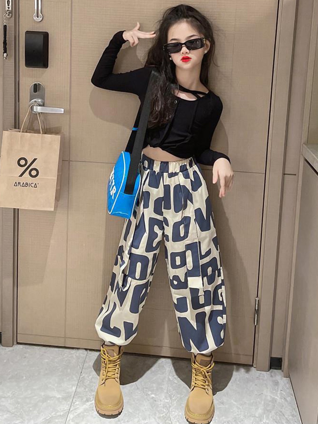 

StyleCast x Revolte Girls Top with Pyjama, Black
