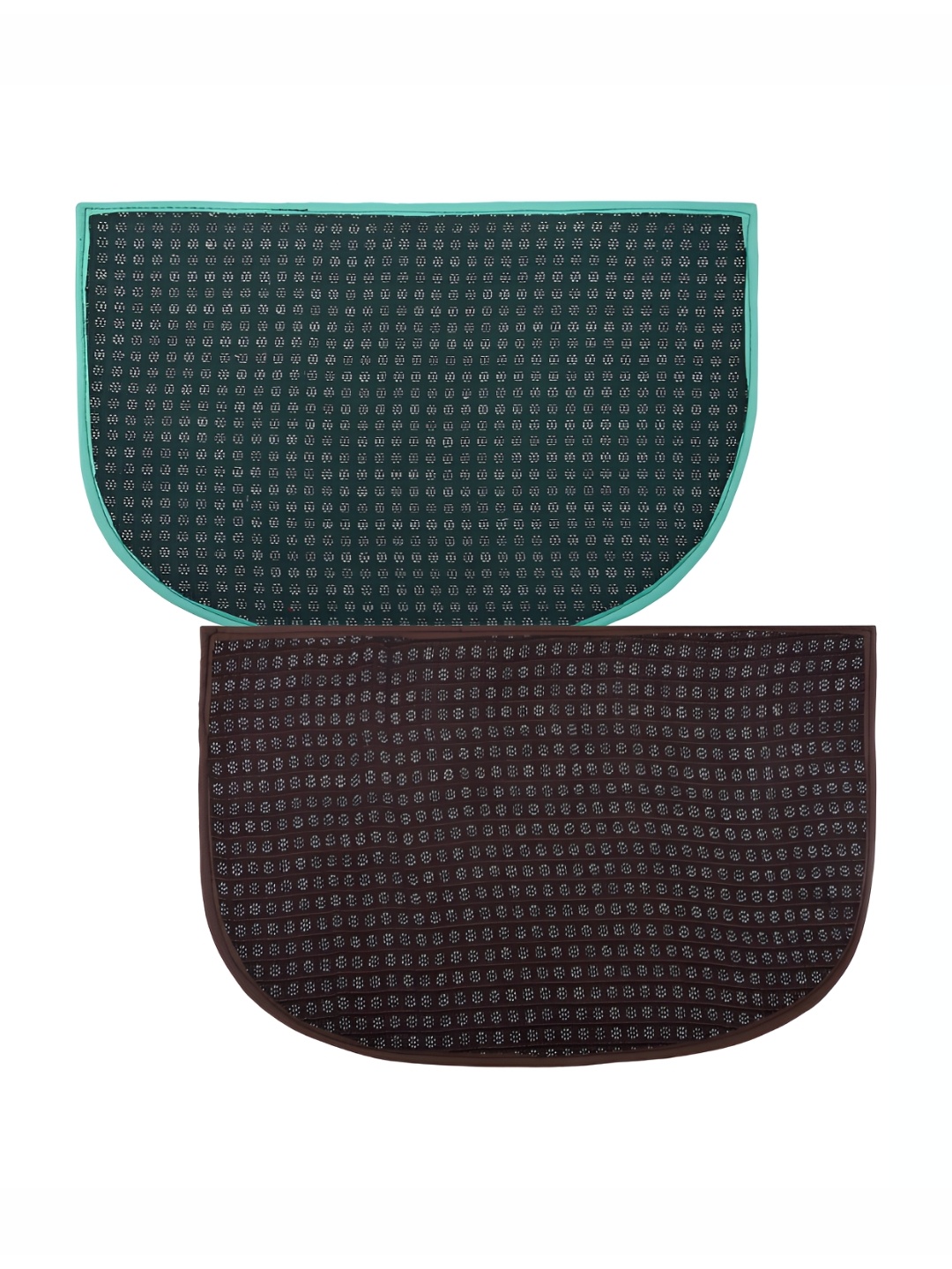 

Kuber Industries 2 Pieces Blue & Brown Printed Woolen Doormats