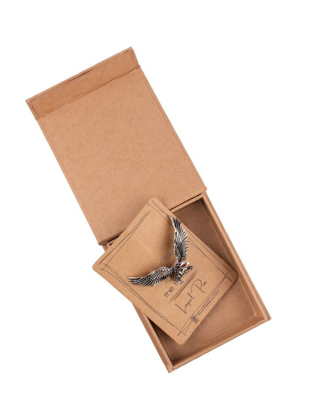 

The Tie Hub Men Oxidised Eagle Metal Lapel Pin, Silver