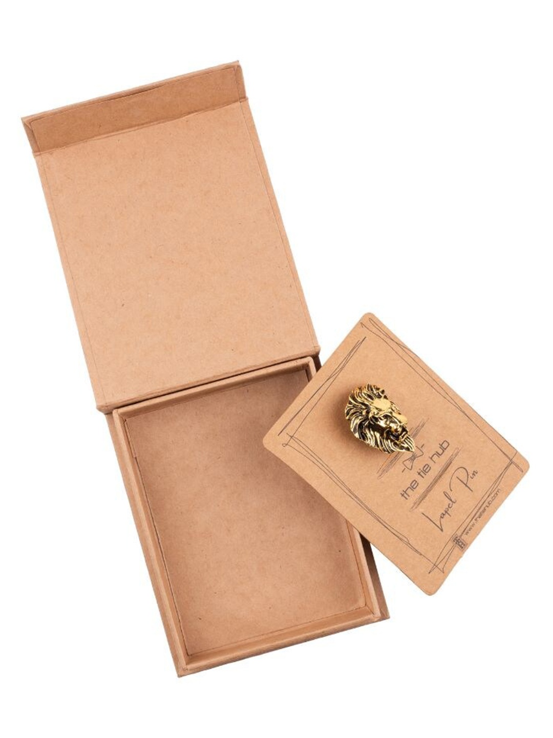 

The Tie Hub Men Lion Face Metal Lapel Pin, Gold
