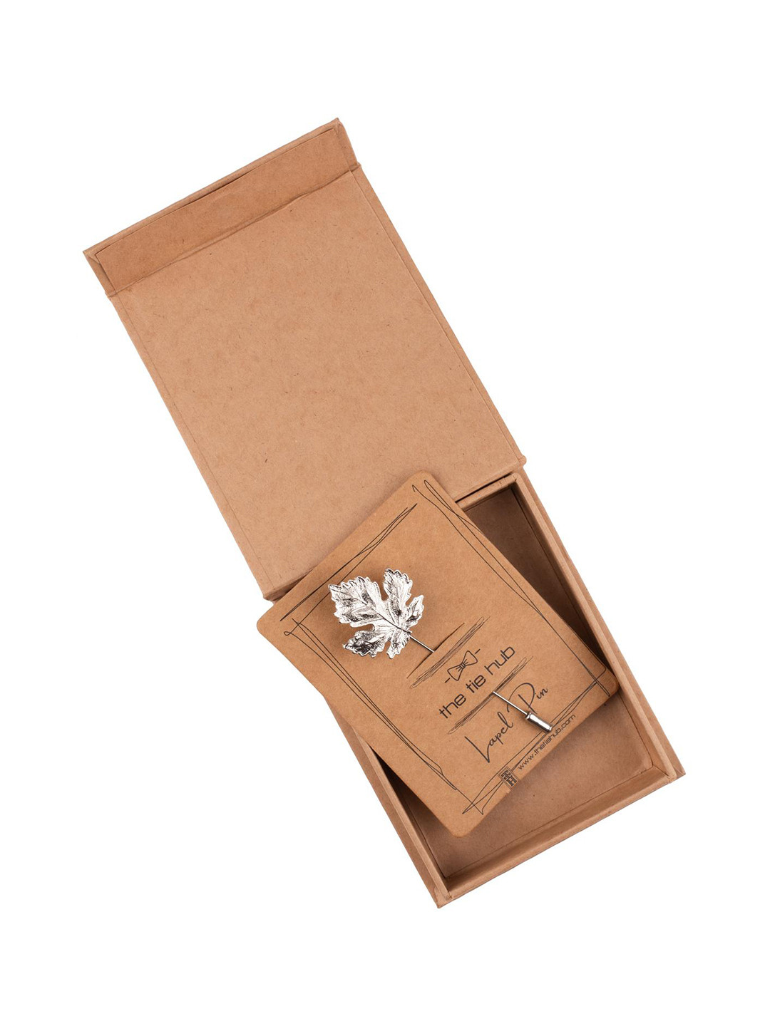 

The Tie Hub Men Maple Leaf Lapel Pin, Silver