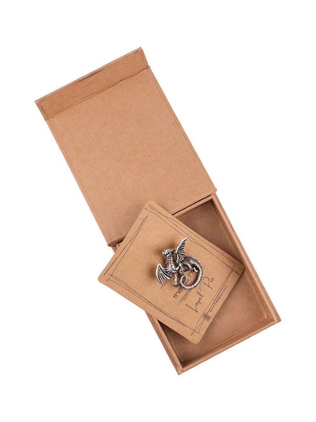 

The Tie Hub Men Oxidised Dragon Lapel Pin, Silver