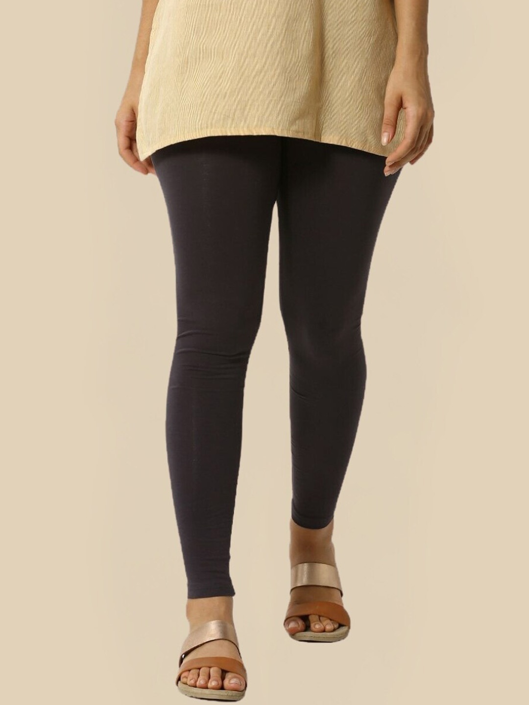 

De Moza Cotton Ankle Length Leggings, Grey