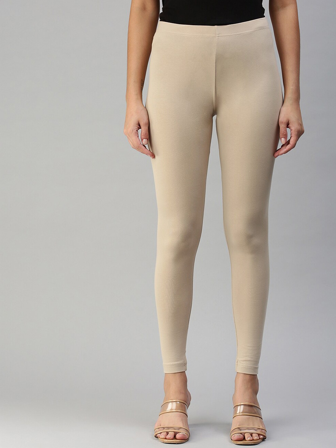 

De Moza Cotton Ankle Length Leggings, Cream
