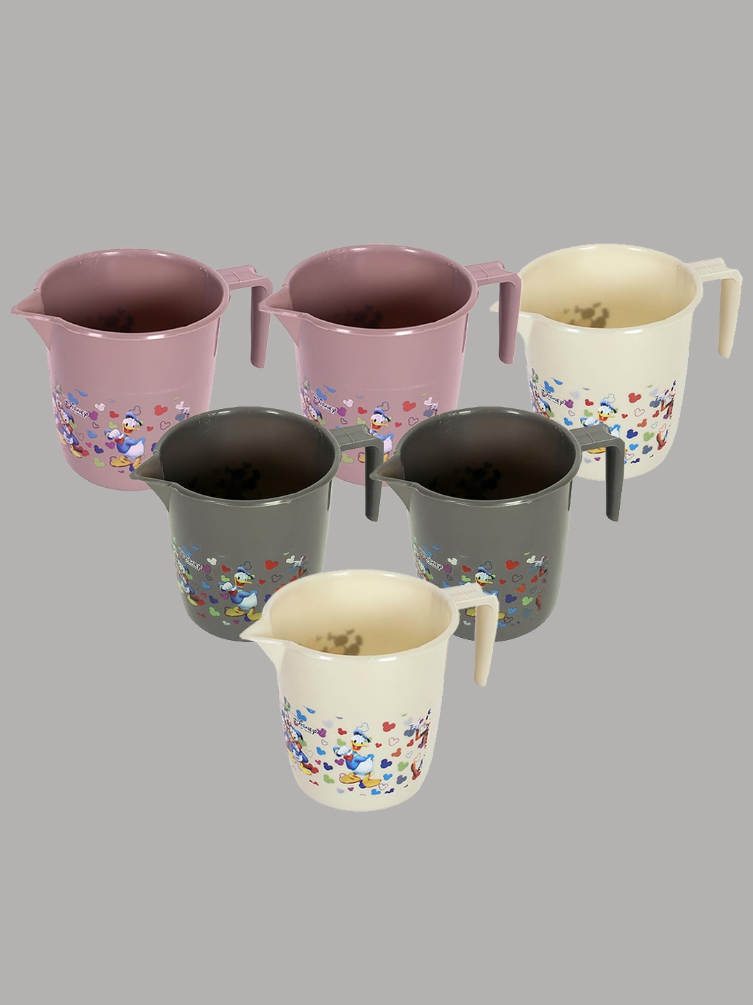 

Kuber Industries Grey & Cream 6 Pieces Bath Mugs 1L each
