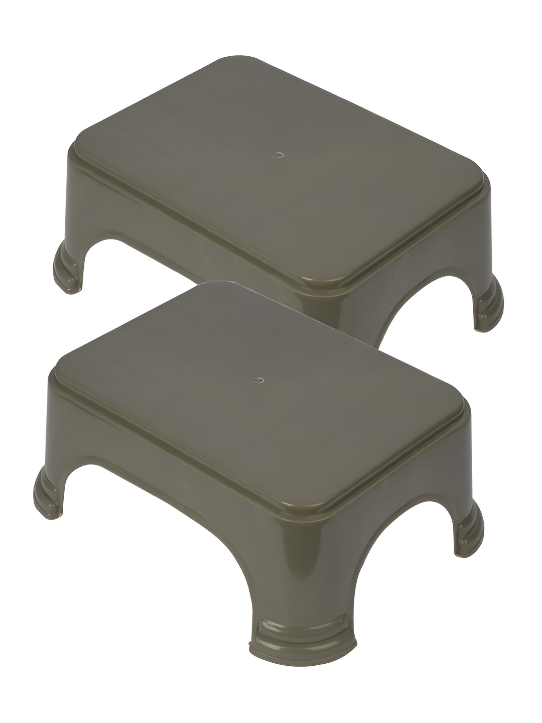 

Kuber Industries Grey 2 piece Solid Plastic Bath Accessories Set