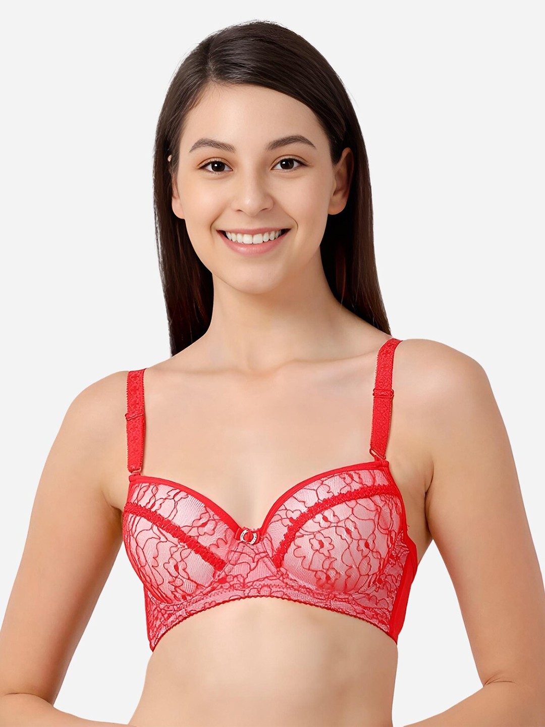 

Susie Lace Medium Coverage All Day Comfort Balconette Bra, Red