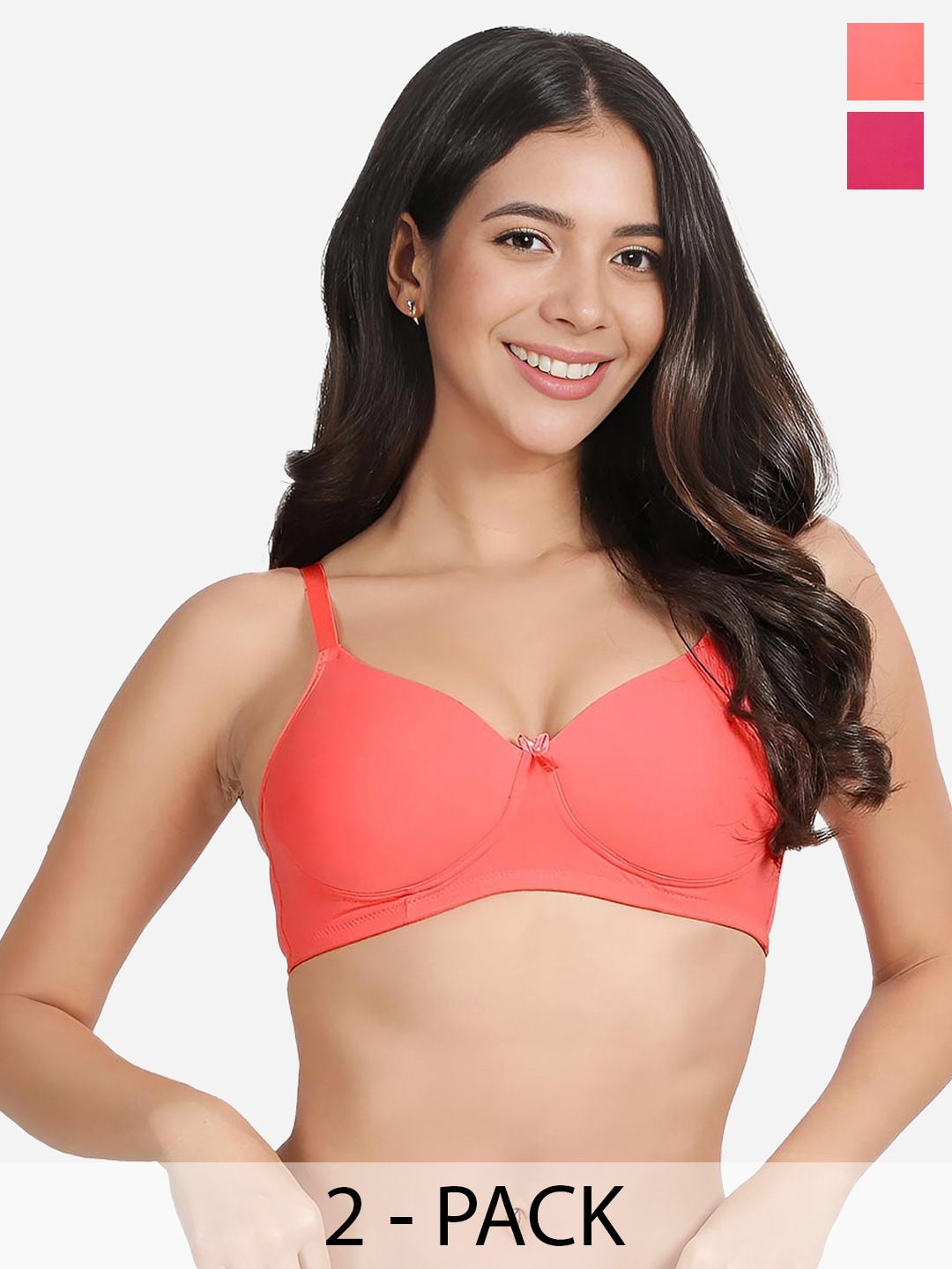 

Susie Medium Coverage Lightly Padded Bra Pack of 2, Pink