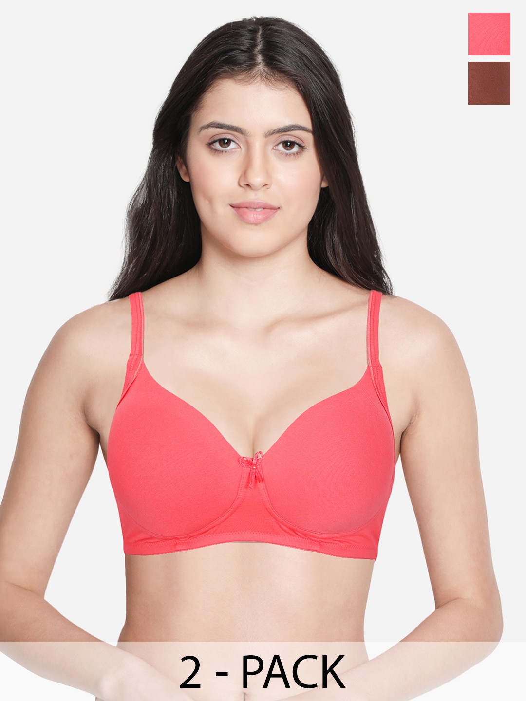 

Susie Women Full Coverage Lightly Padded Bra Pack of 2, Pink