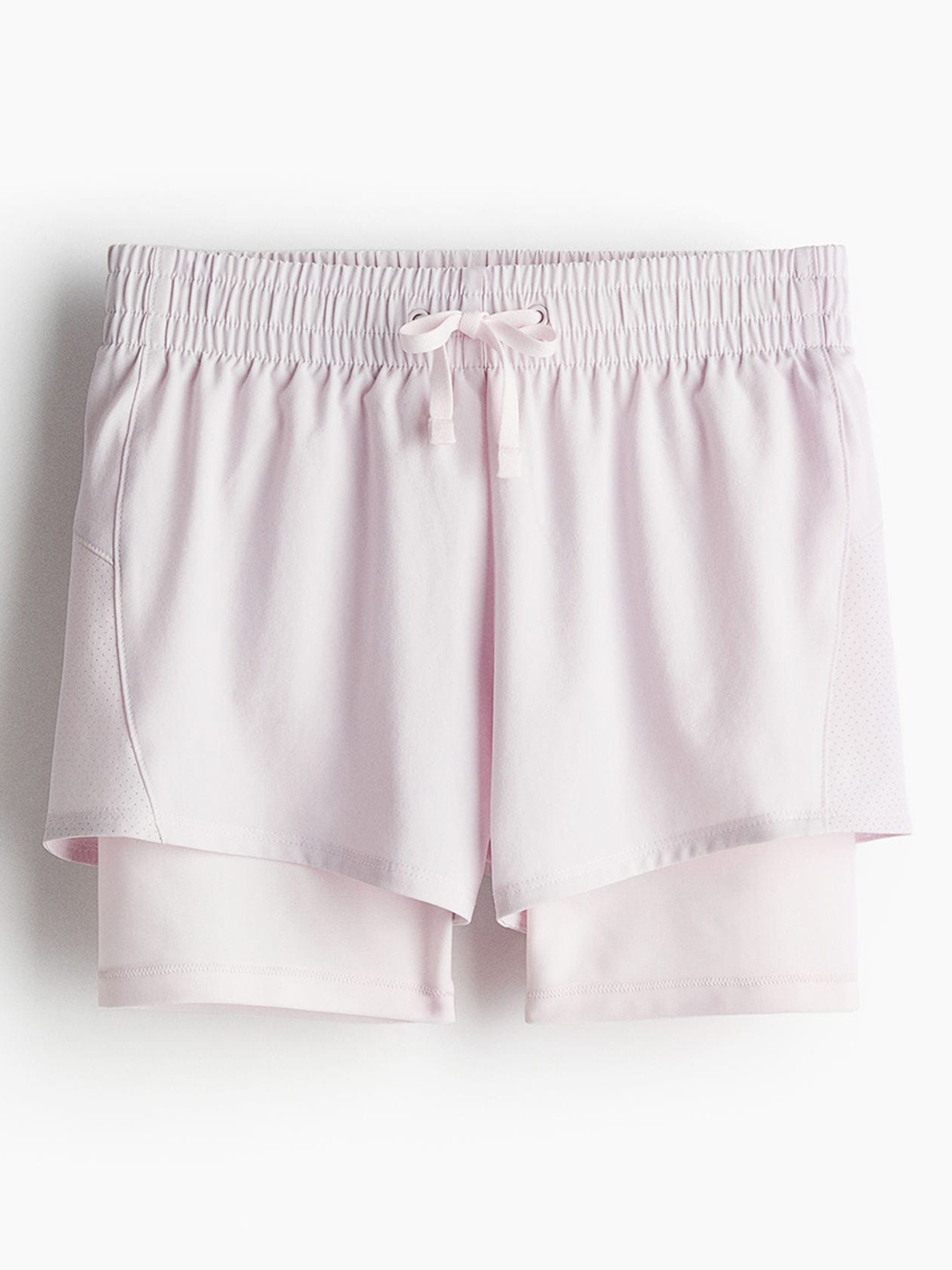 

H&M Girls DryMove Double-Layered Sports Shorts, Pink
