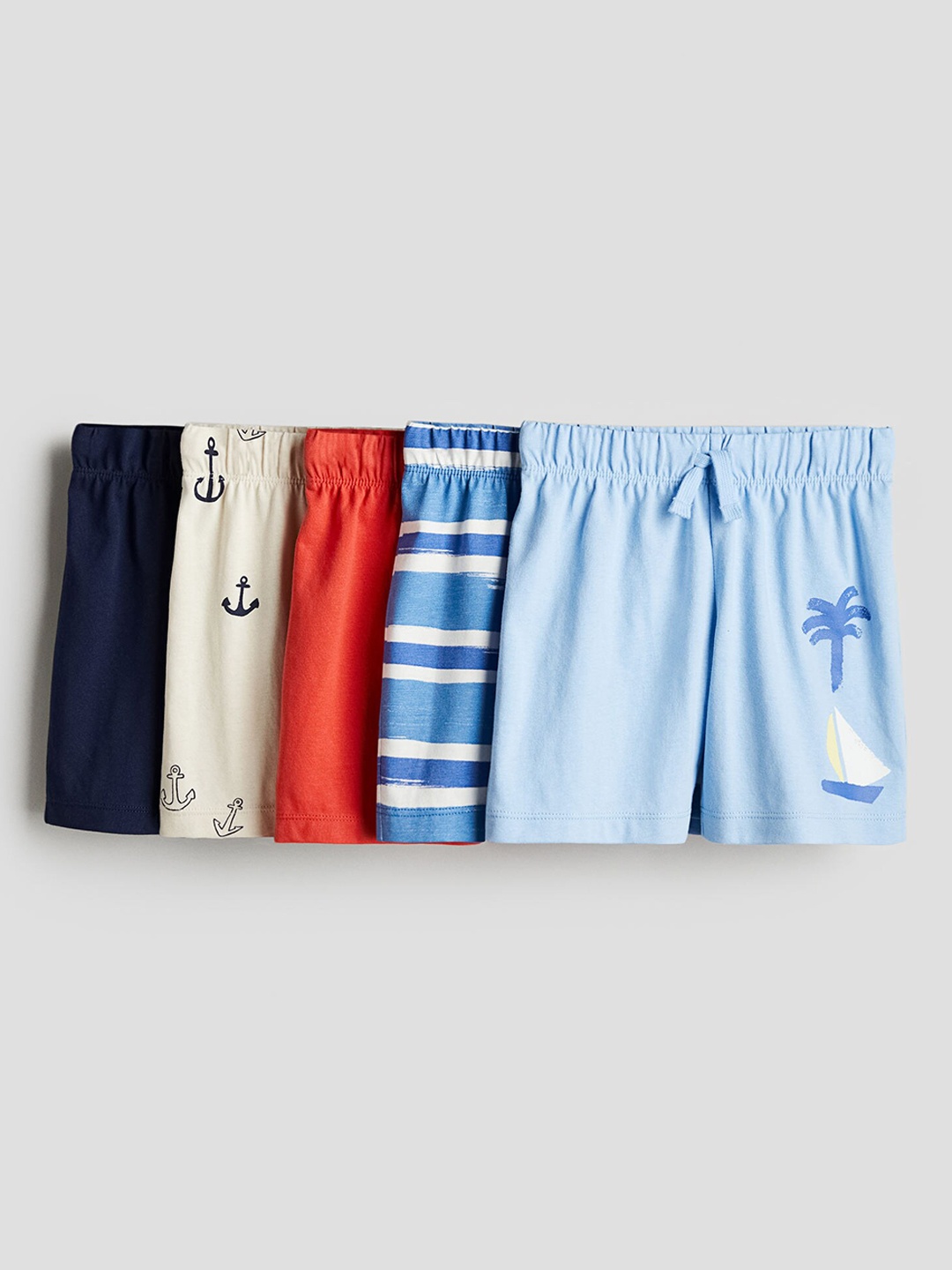 

H&M Boys Pure Cotton 5-Pack Pull-On Shorts, Blue