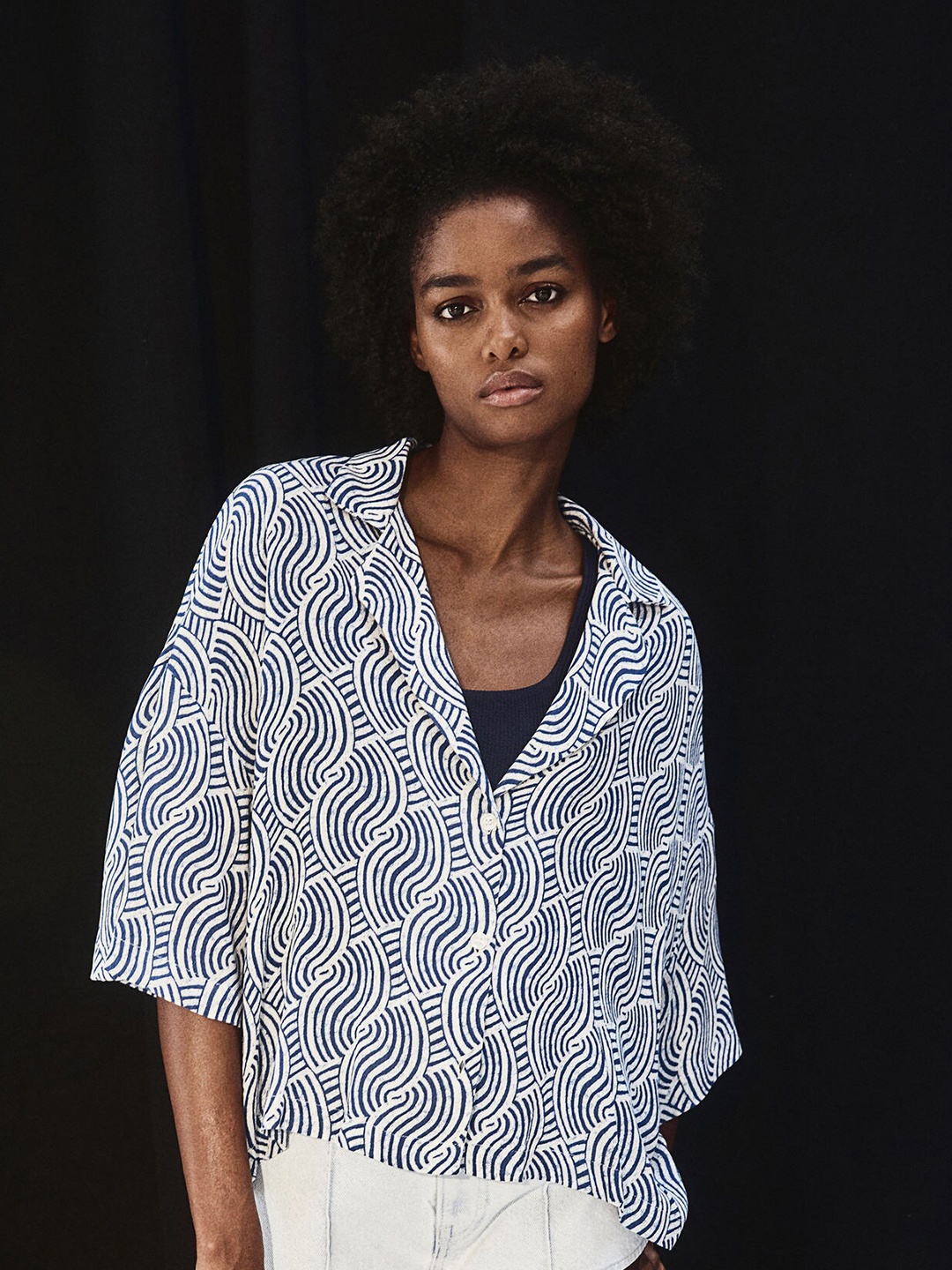 

H&M Oversized Resort Shirt, White